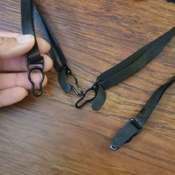 AvidLove Black Purple Chic Feminine Sexy Dainty Sheer Lace Garter Belt Size Med - Picture 3 of 5